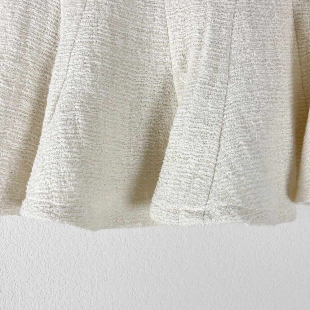 Derek Lam 10 Crosby Mini Skirt Womens 8 Ivory Cream Tweed Fit and Flare Classic - Picture 8 of 10